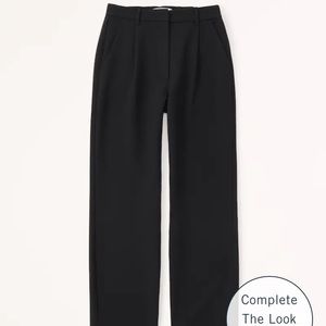 Abercrombie Tailored Relaxed Straight Pants in Black 4L
